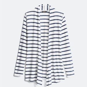 Market & Spruce Navy and White Striped Cardigan